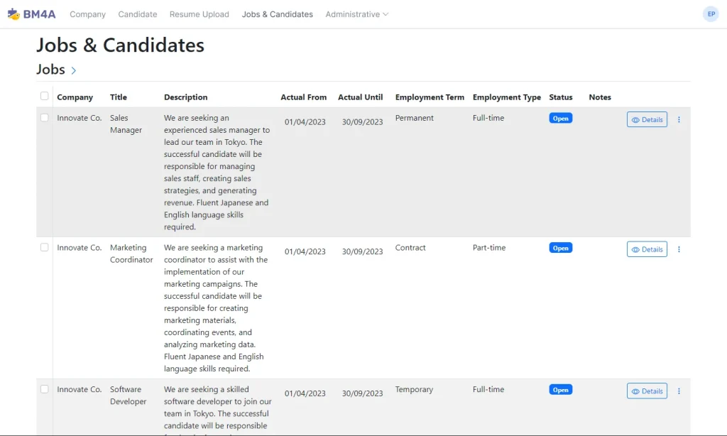 Applicant tracking system