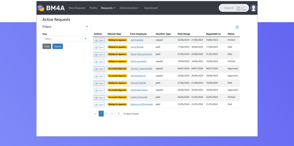 leave of absence management system