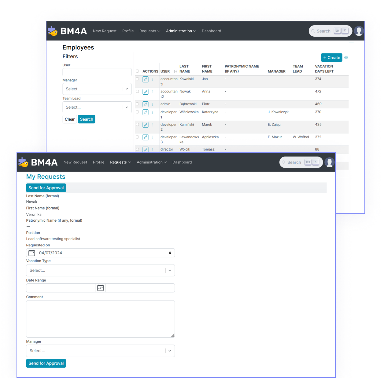 Leave Management System - BM4A VRM